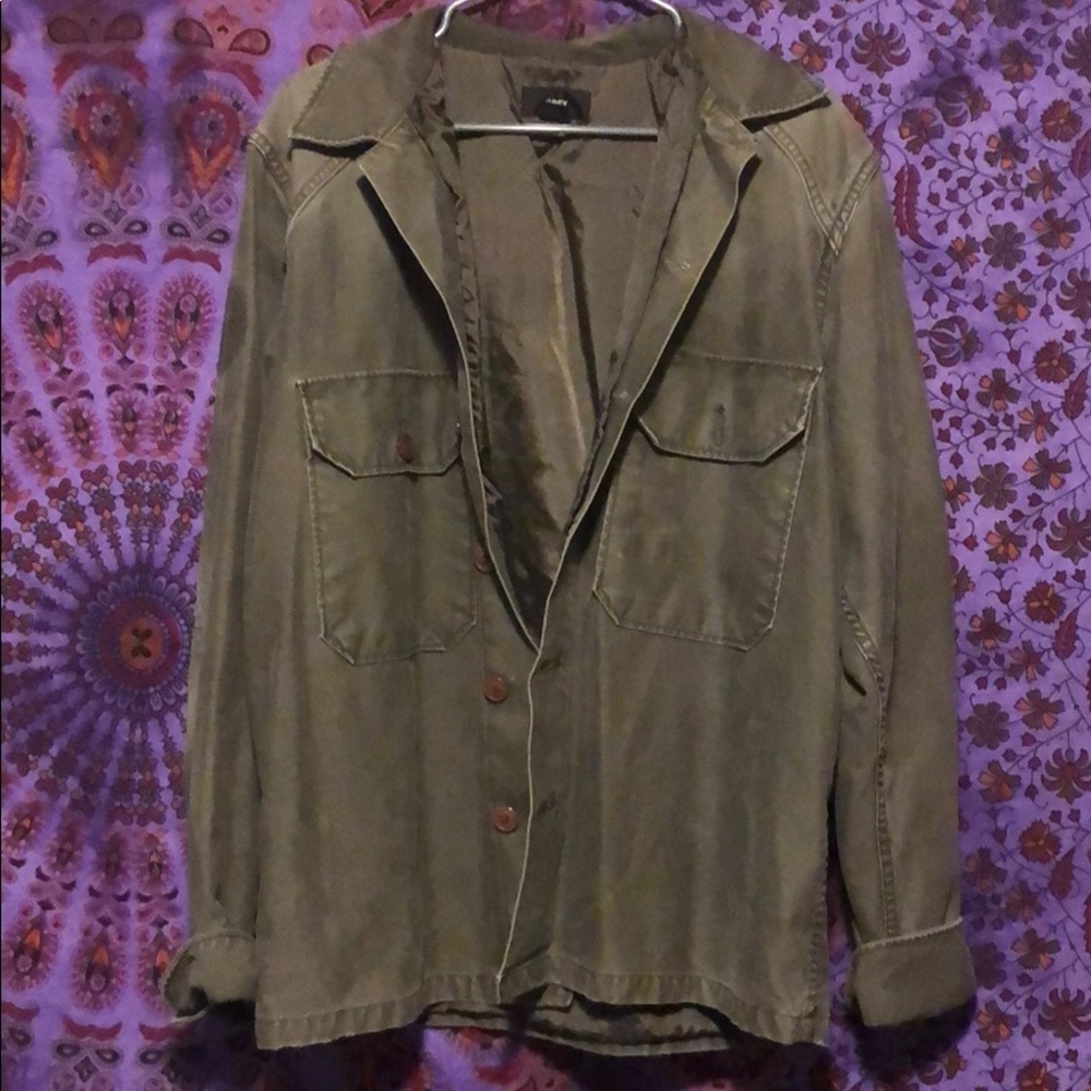 Dark green obey jacket.